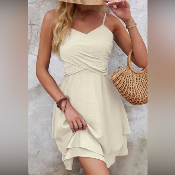 Cupshe wrap front linin dress - Picture 1 of 3